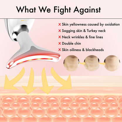 Red Light Therapy Massager for Face and Neck, 7 Color Led W/ Skin Care